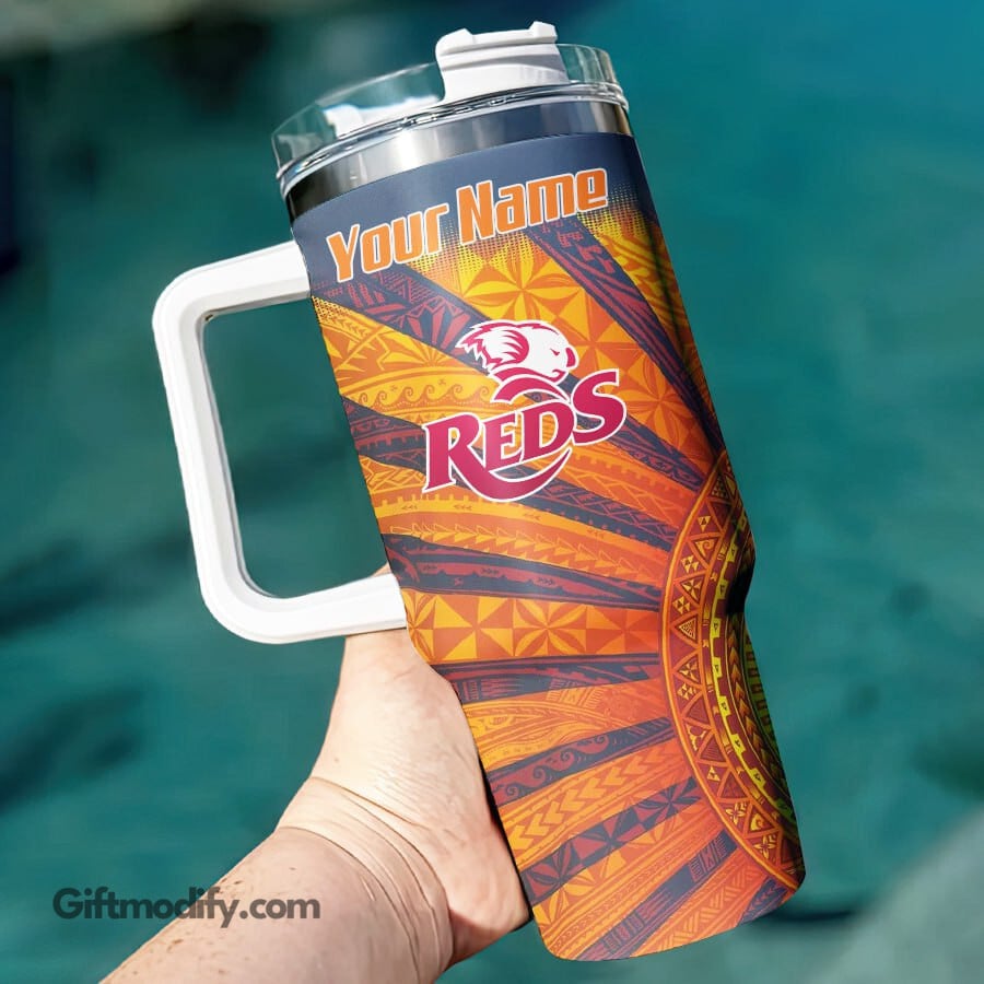 Queensland Reds Super Rugby Custom Stanley Quencher 40oz Stainless Steel Tumbler With Handle