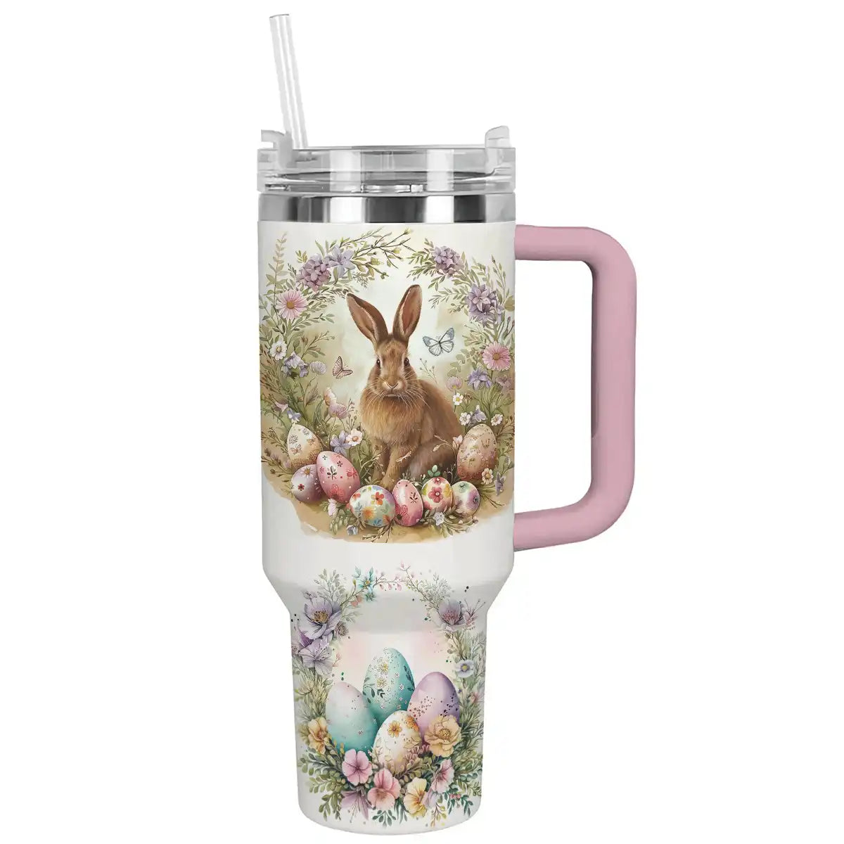 Rabbit Custom Stanley Quencher 40oz Stainless Steel Tumbler With Handle