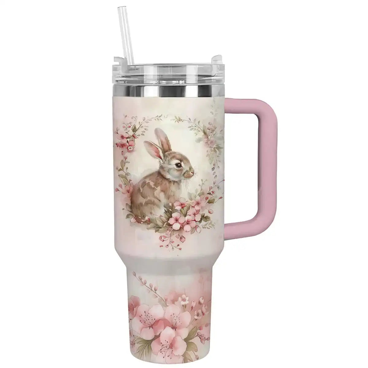 Rabbit Custom Stanley Quencher 40oz Stainless Steel Tumbler With Handle