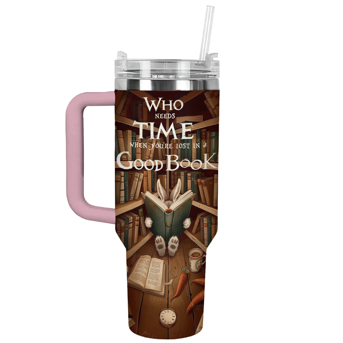 Rabbit Custom Stanley Quencher 40oz Stainless Steel Tumbler With Handle