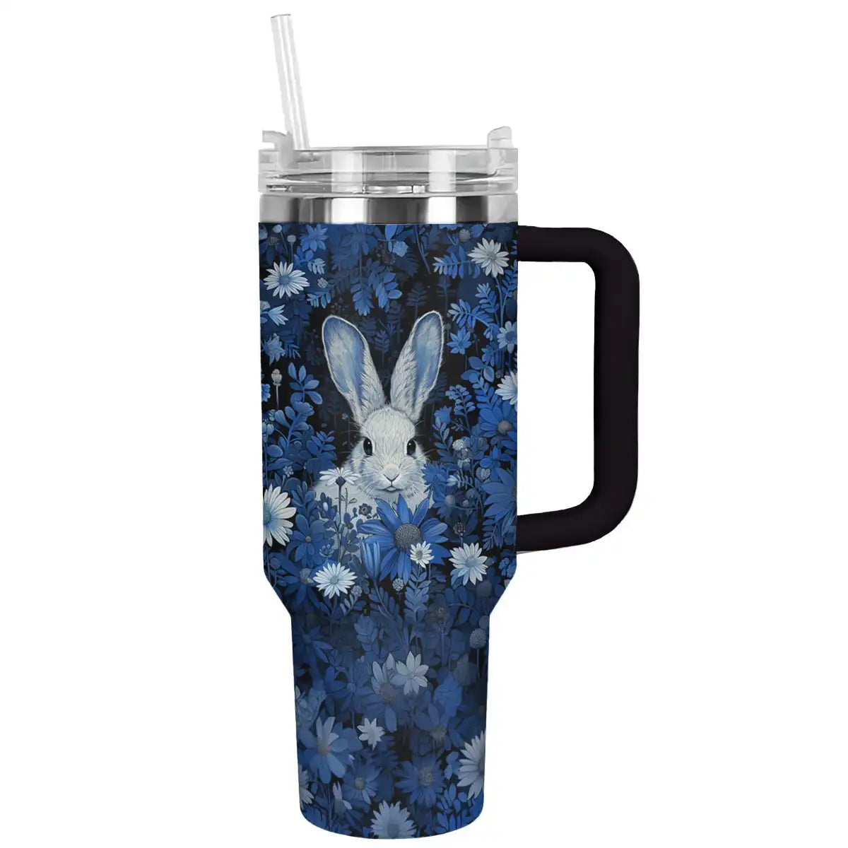Rabbit Custom Stanley Quencher 40oz Stainless Steel Tumbler With Handle