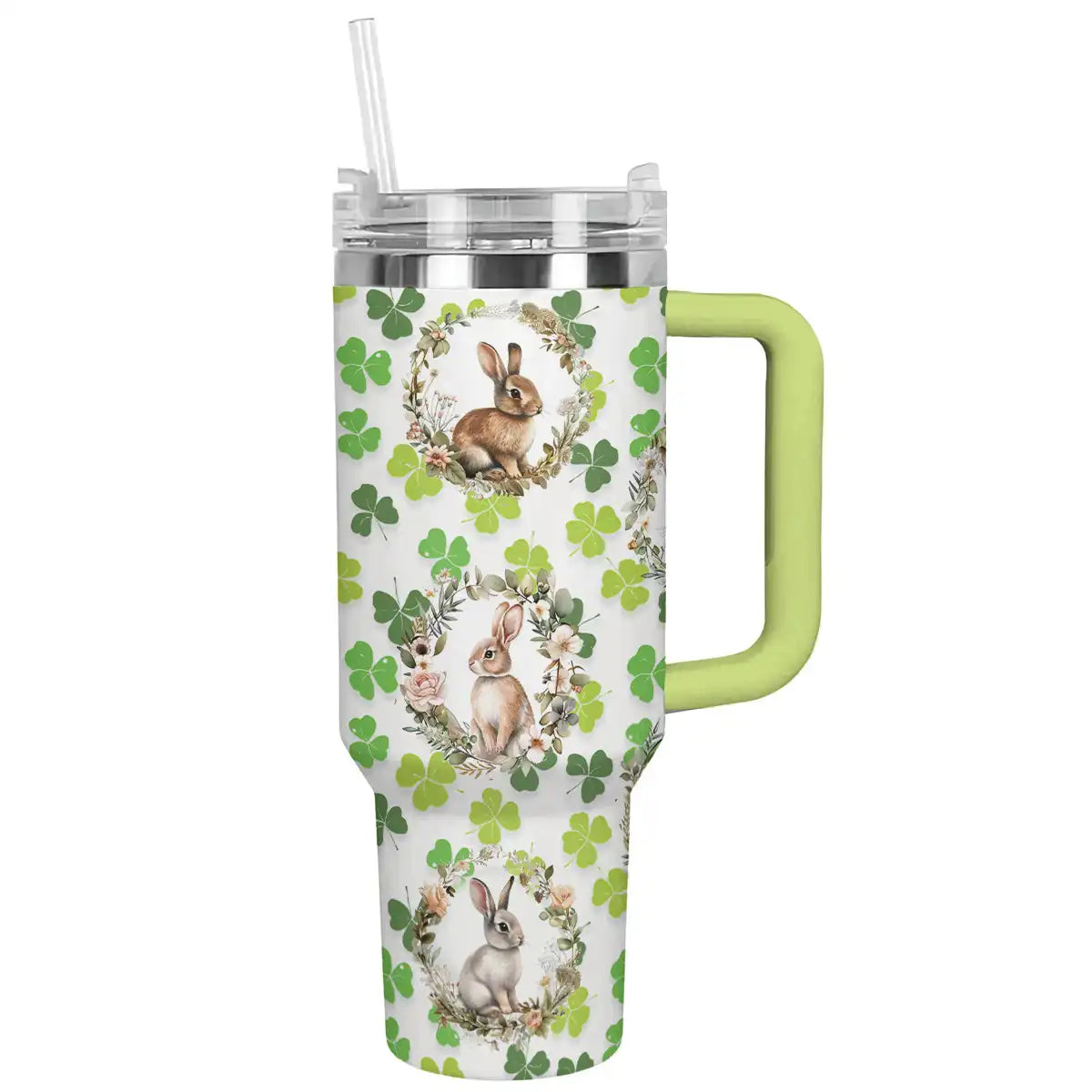 Rabbit Custom Stanley Quencher 40oz Stainless Steel Tumbler With Handle