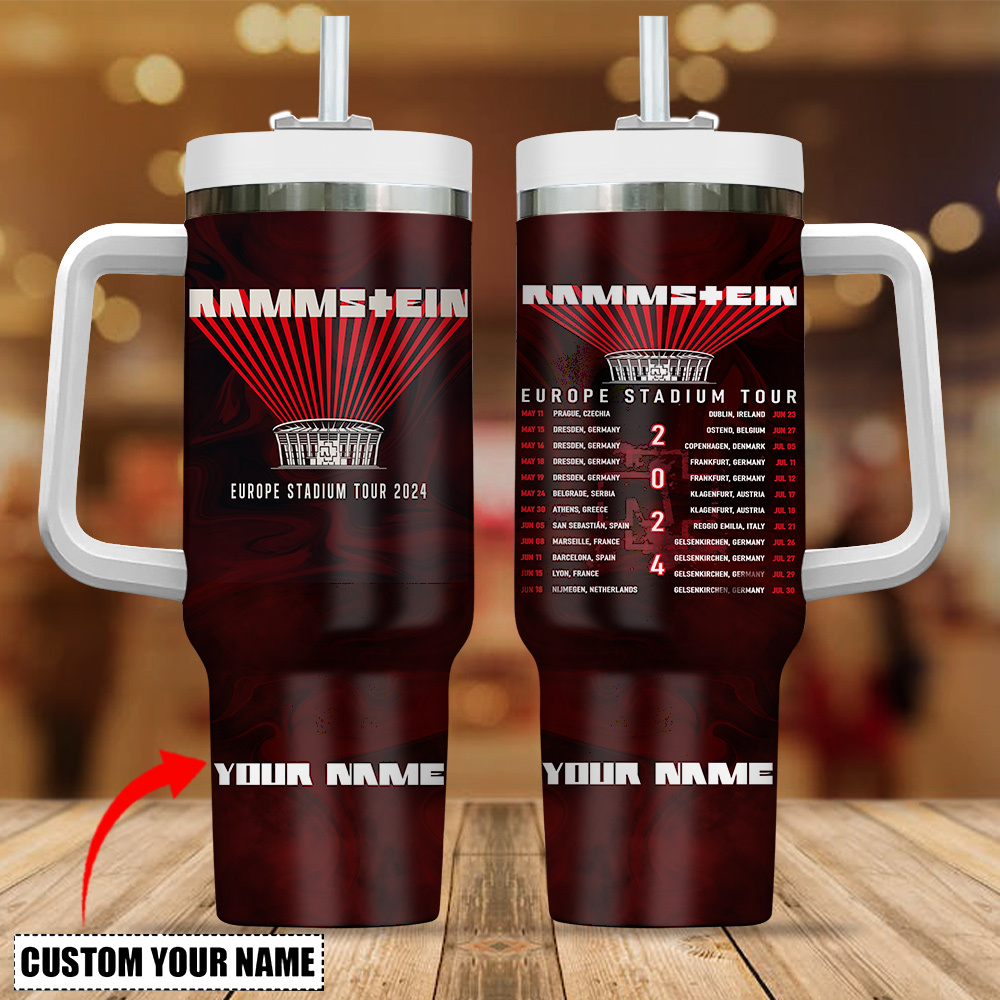 RAMMSTEIN Music Custom Stanley Quencher 40oz Stainless Steel Tumbler With Handle