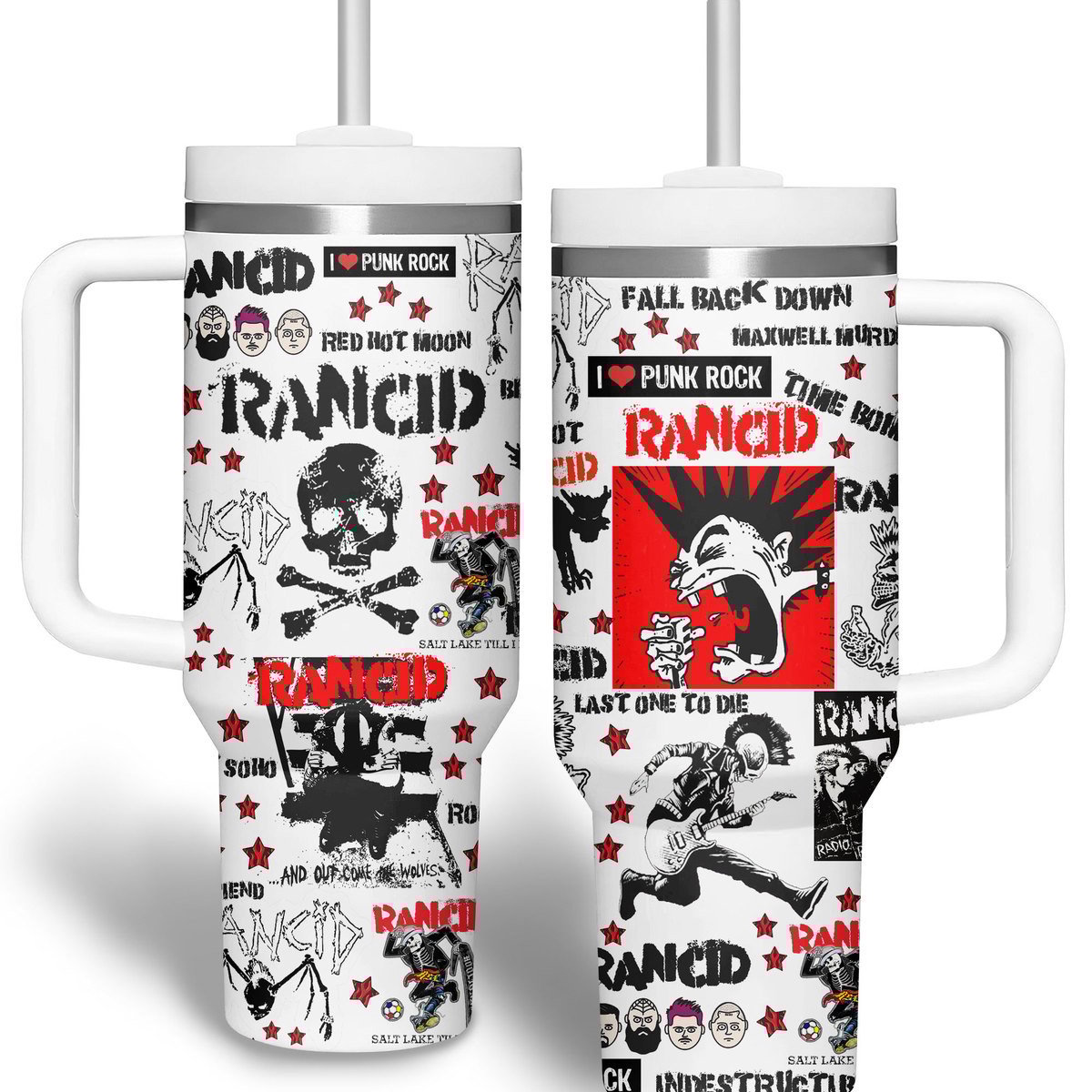 Rancid Music Custom Stanley Quencher 40oz Stainless Steel Tumbler With Handle