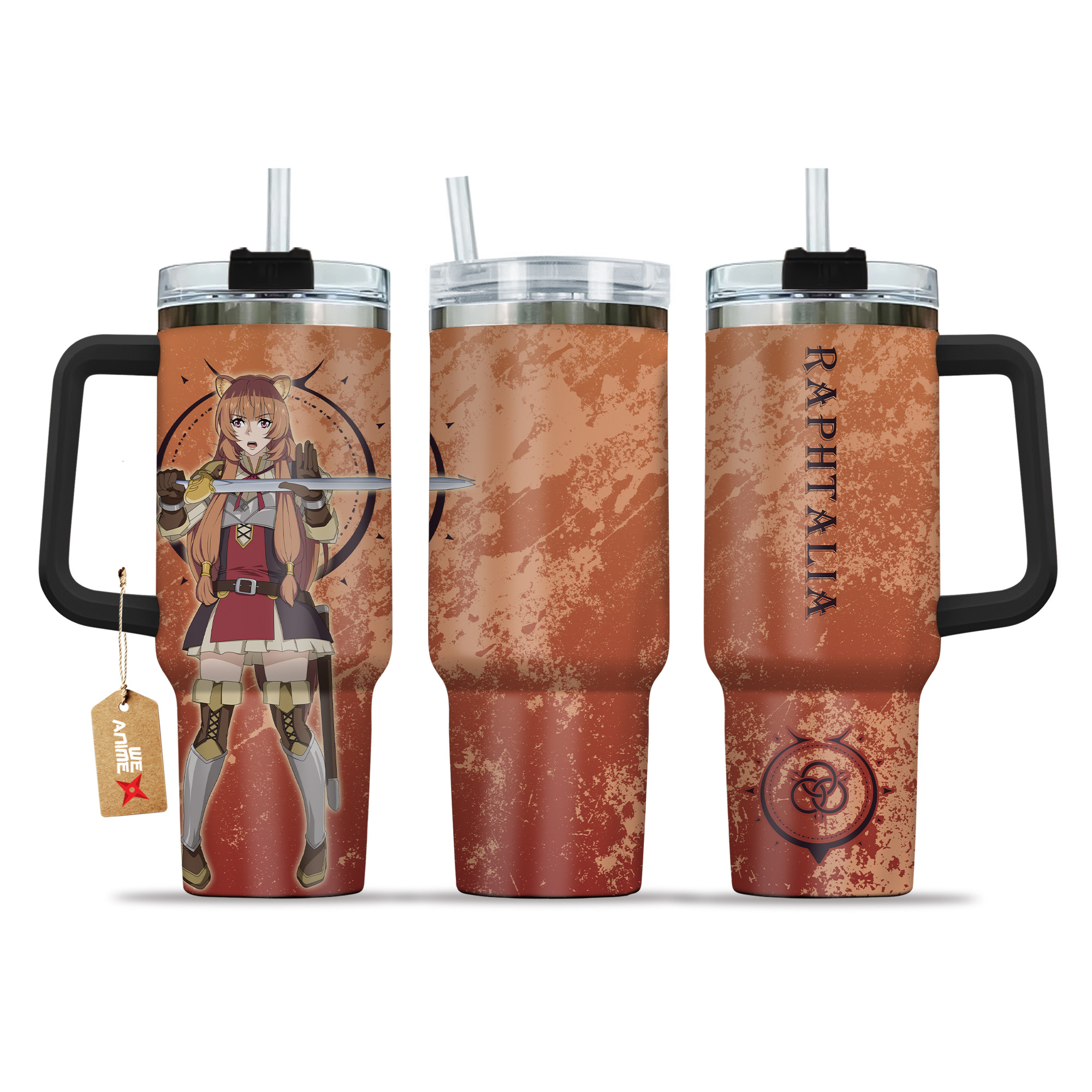 Raphtalia Slave Crest The Rising of the Shield HeroÂ Anime Custom Stanley Quencher 40oz Stainless Steel Tumbler With Handle