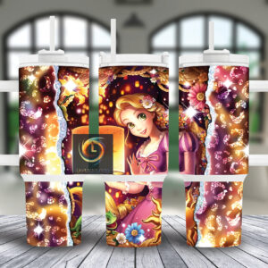 Rapunzel Tangled Disney Cartoon Custom Stanley Quencher 40oz Stainless Steel Tumbler With Handle