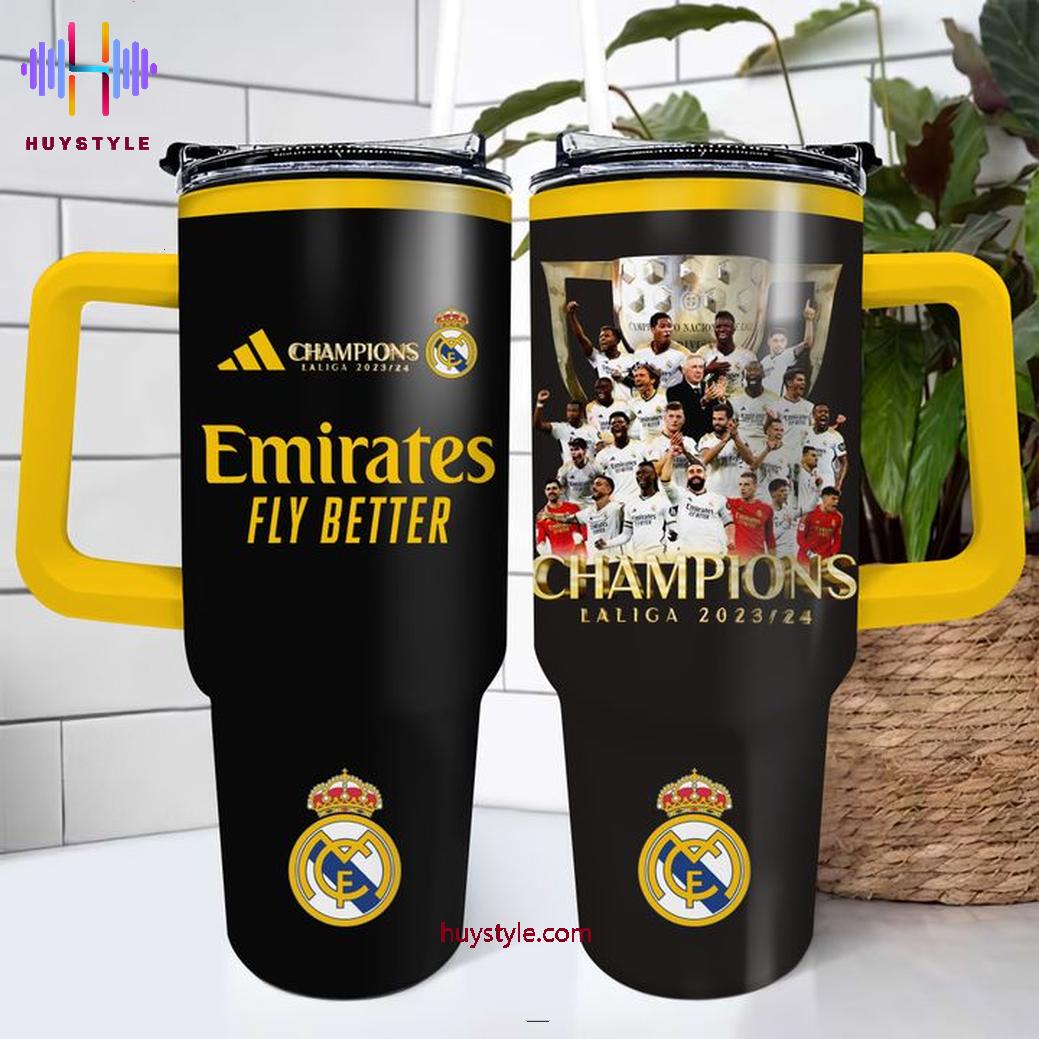 Real Madrid Champions Custom Stanley Quencher 40oz Stainless Steel Tumbler With Handle