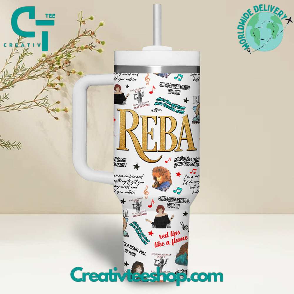 Reba McEntire Music Custom Stanley Quencher 40oz Stainless Steel Tumbler With Handle
