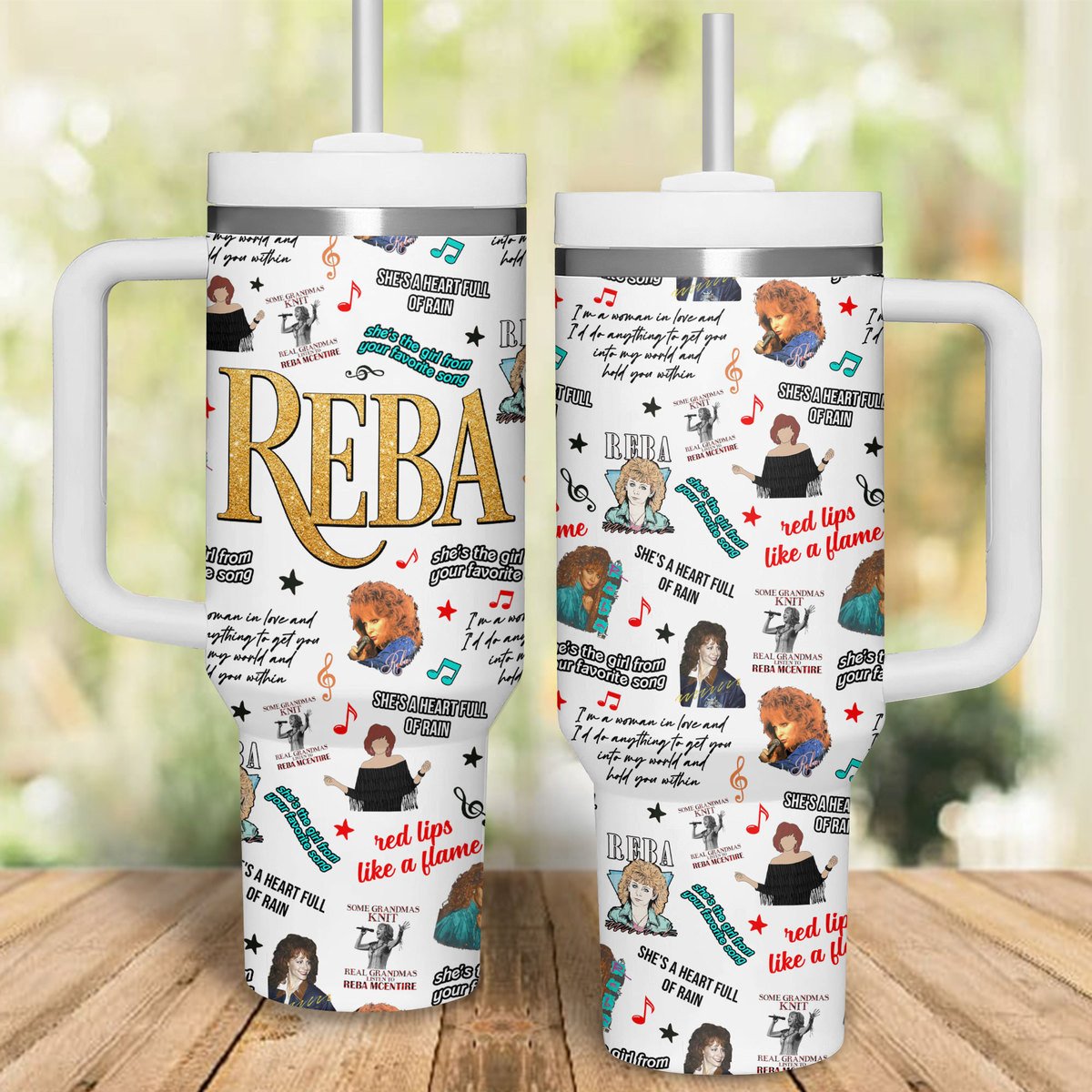 Reba McEntire Music Custom Stanley Quencher 40oz Stainless Steel Tumbler With Handle