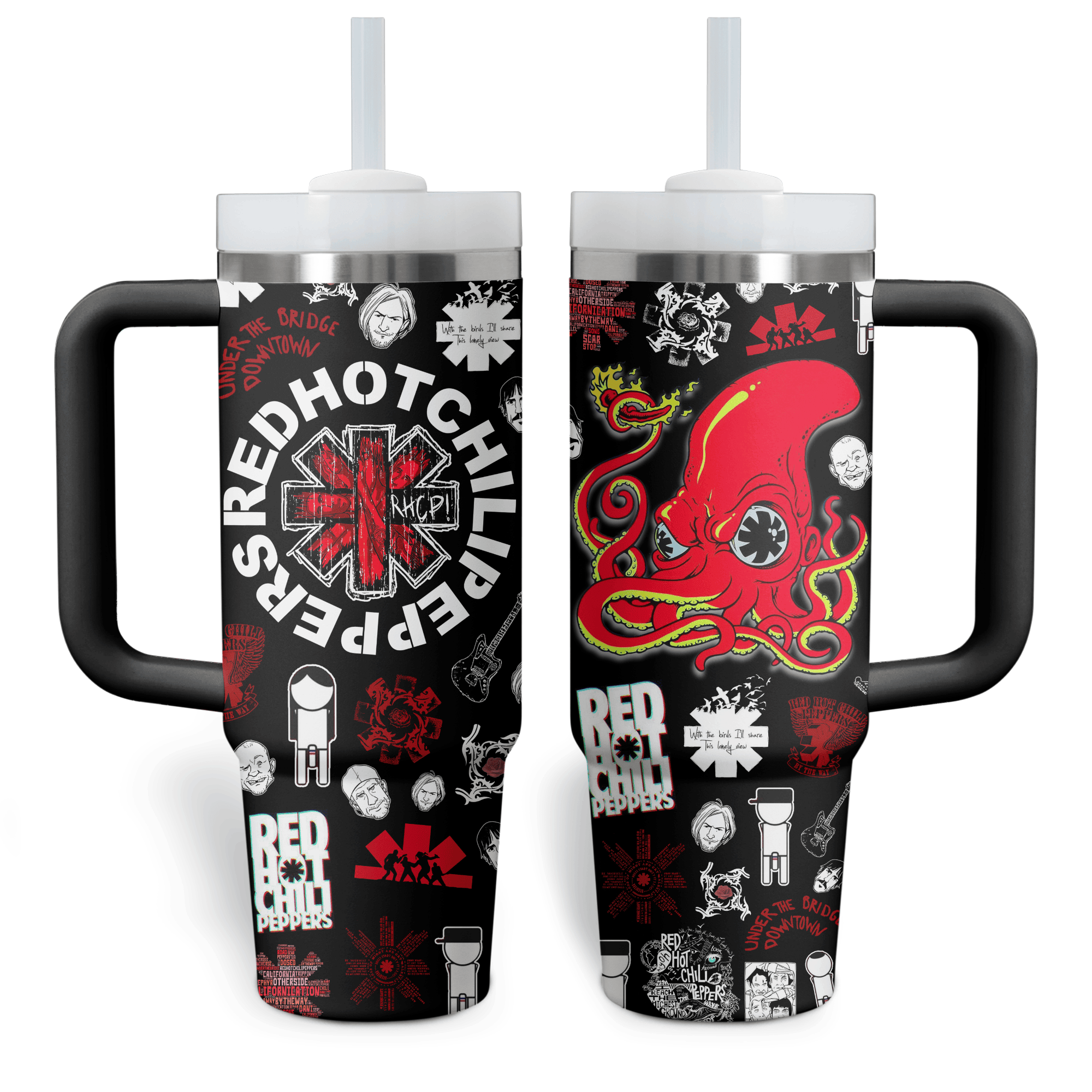 Red Hot Chili Peppers Music Custom Stanley Quencher 40oz Stainless Steel Tumbler With Handle