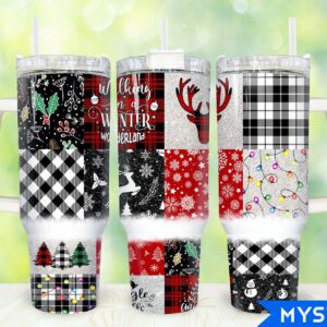 Retro Christmas Custom Stanley Quencher 40oz Stainless Steel Tumbler With Handle