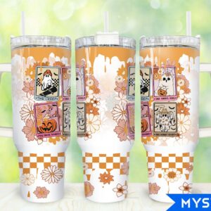 Retro Halloween Custom Stanley Quencher 40oz Stainless Steel Tumbler With Handle