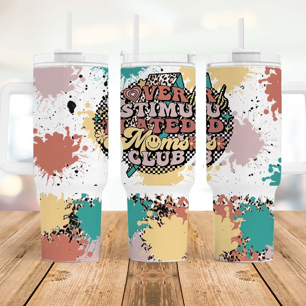 Retro Moms Club Custom Stanley Quencher 40oz Stainless Steel Tumbler With Handle
