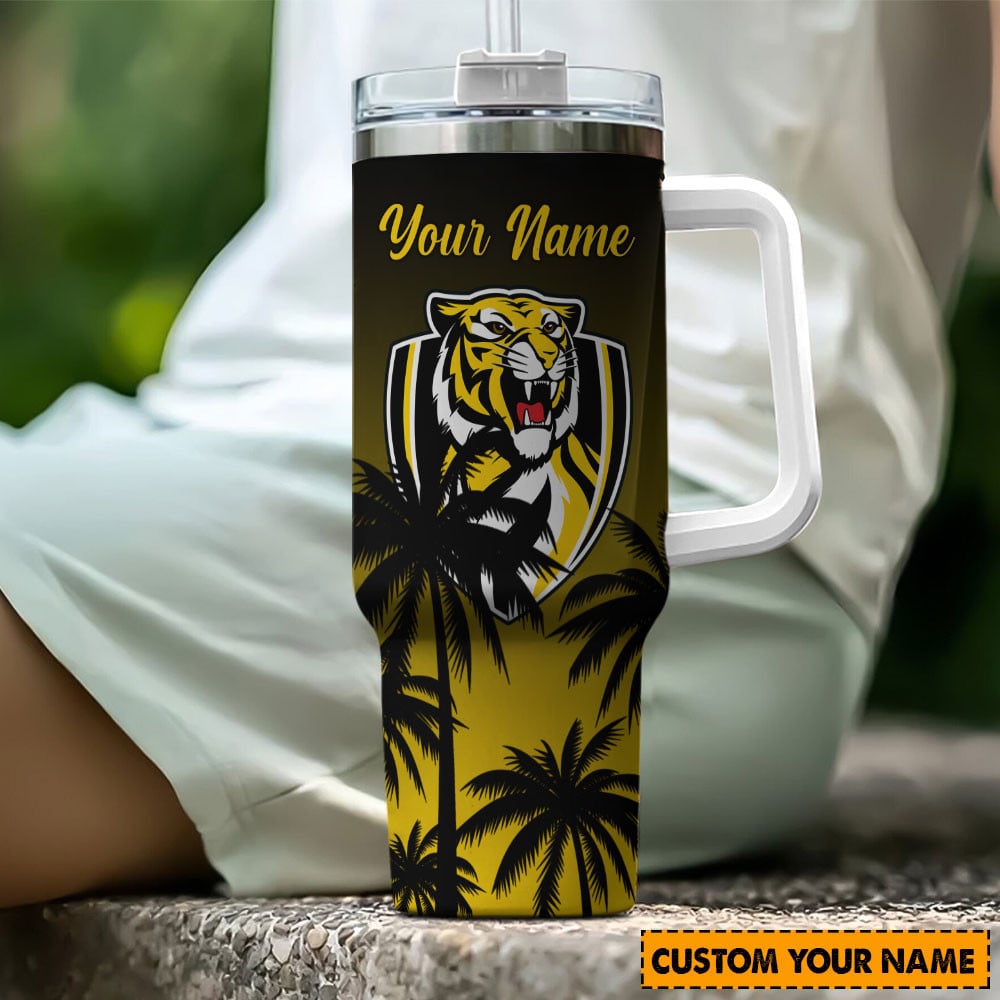 Richmond Tigers AFL Custom Stanley Quencher 40oz Stainless Steel Tumbler With Handle
