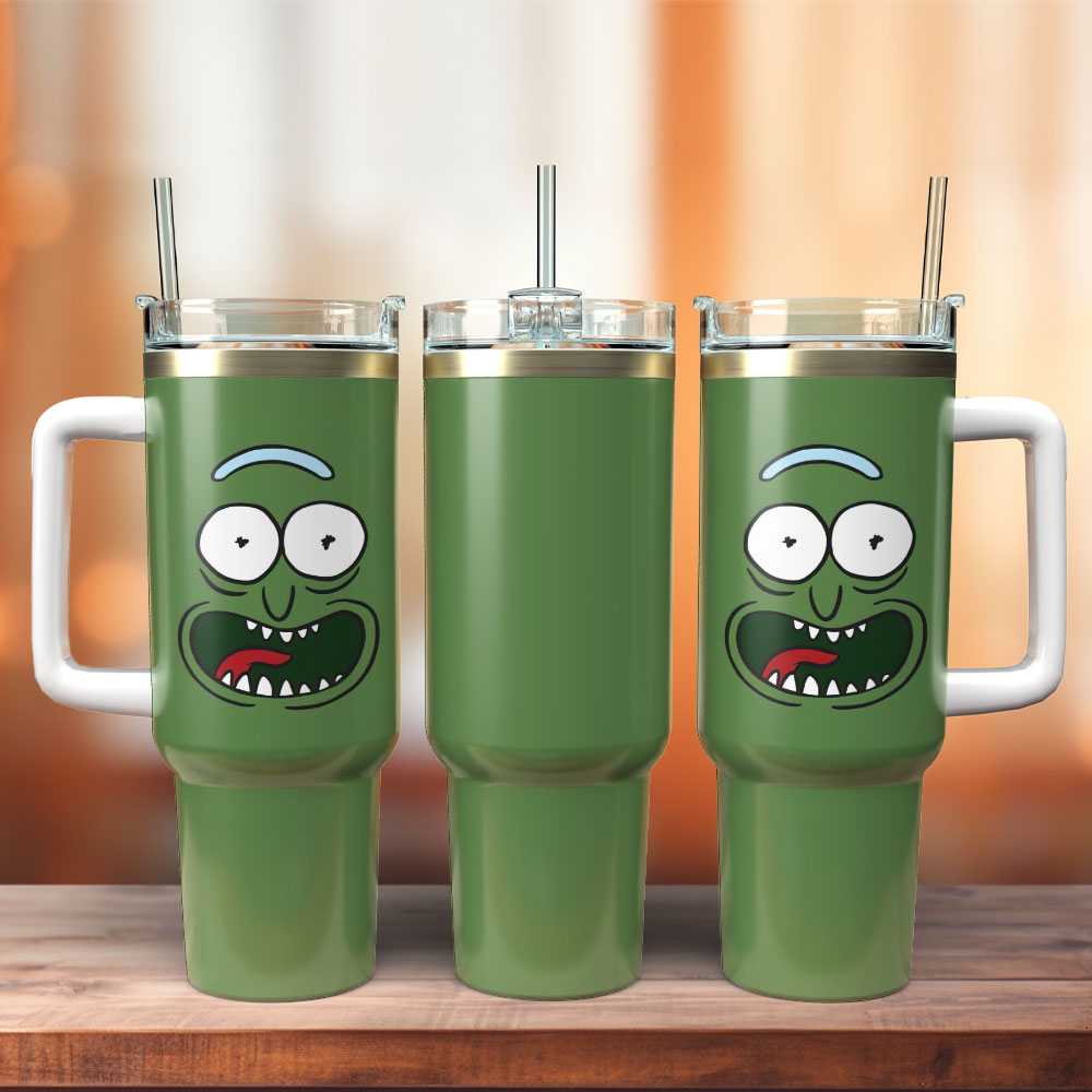 Rick And Morty TV Series Custom Stanley Quencher 40oz Stainless Steel Tumbler With Handle