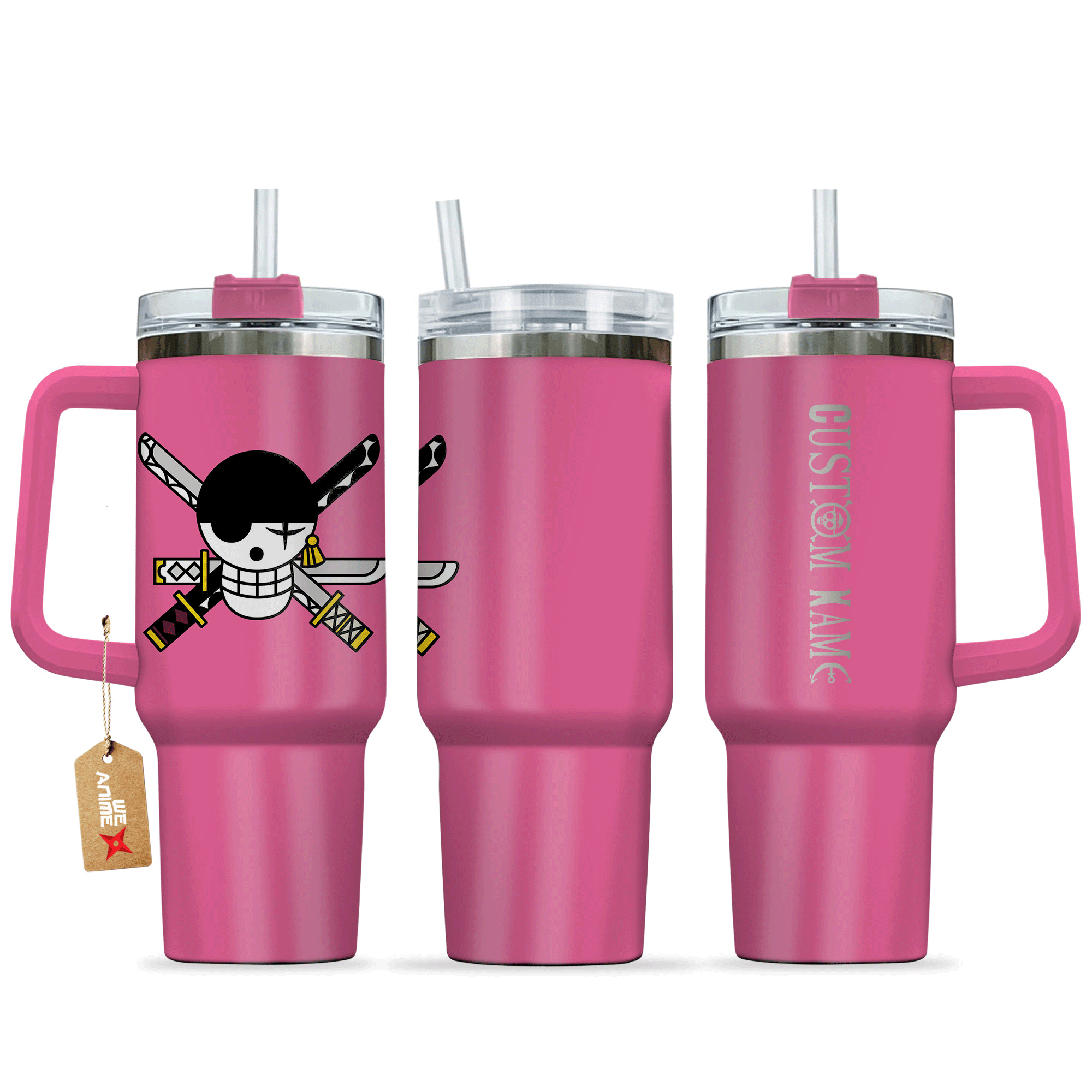 Roronoa Zoro One Piece Anime Custom Stanley Quencher 40oz Stainless Steel Tumbler With Handle