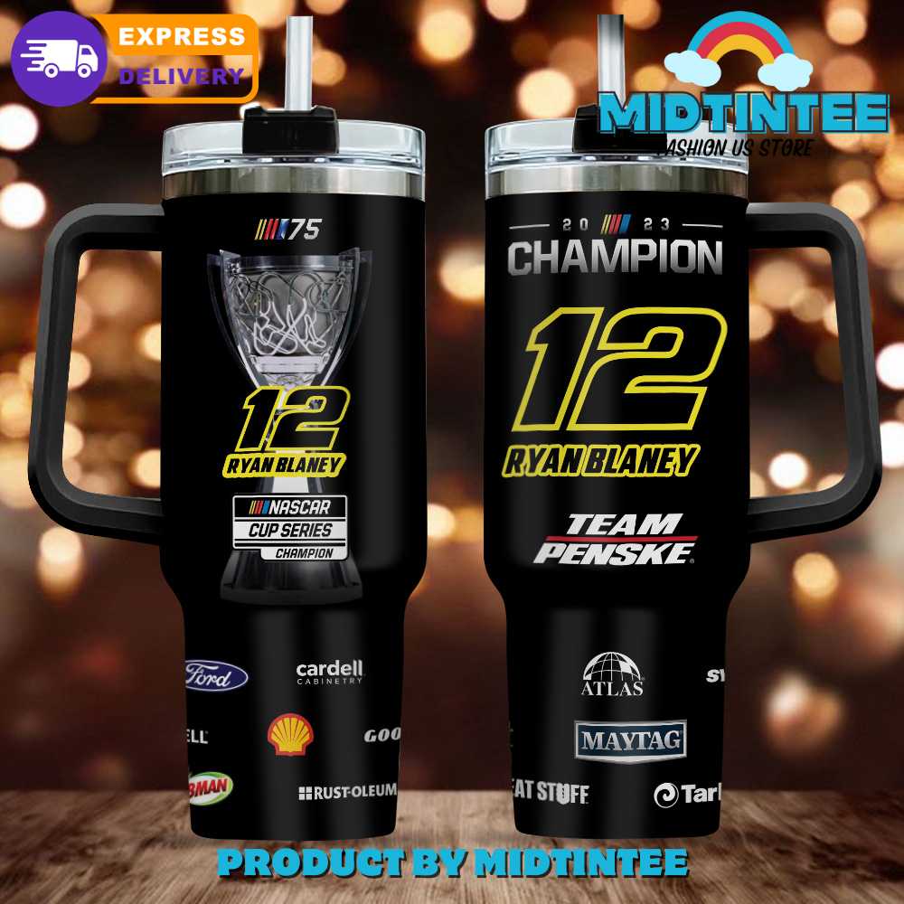 Ryan Blaney X Team Penske Custom Stanley Quencher 40oz Stainless Steel Tumbler With Handle