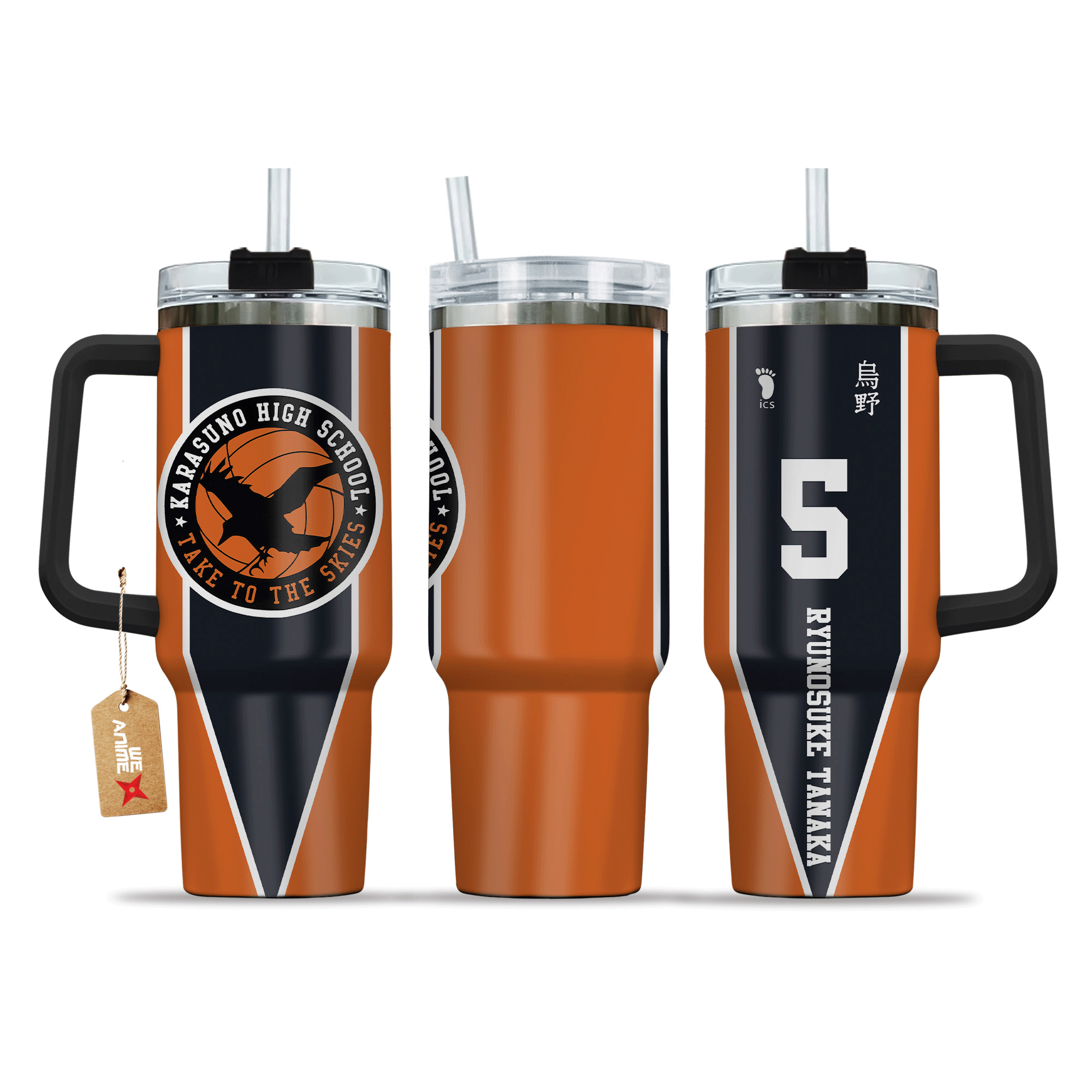 Ryunosuke Tanaka Haikyuu Anime Custom Stanley Quencher 40oz Stainless Steel Tumbler With Handle