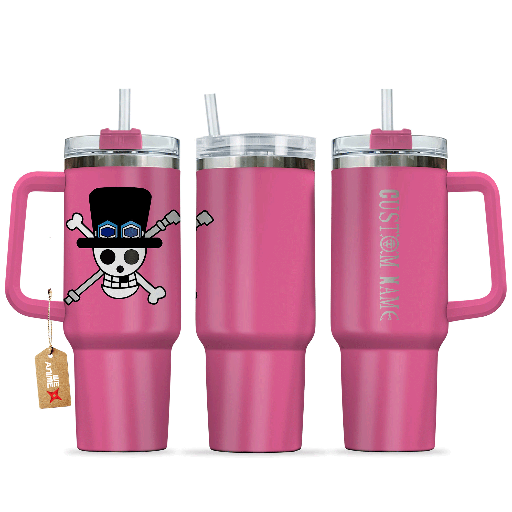 Sabo One Piece Anime Custom Stanley Quencher 40oz Stainless Steel Tumbler With Handle
