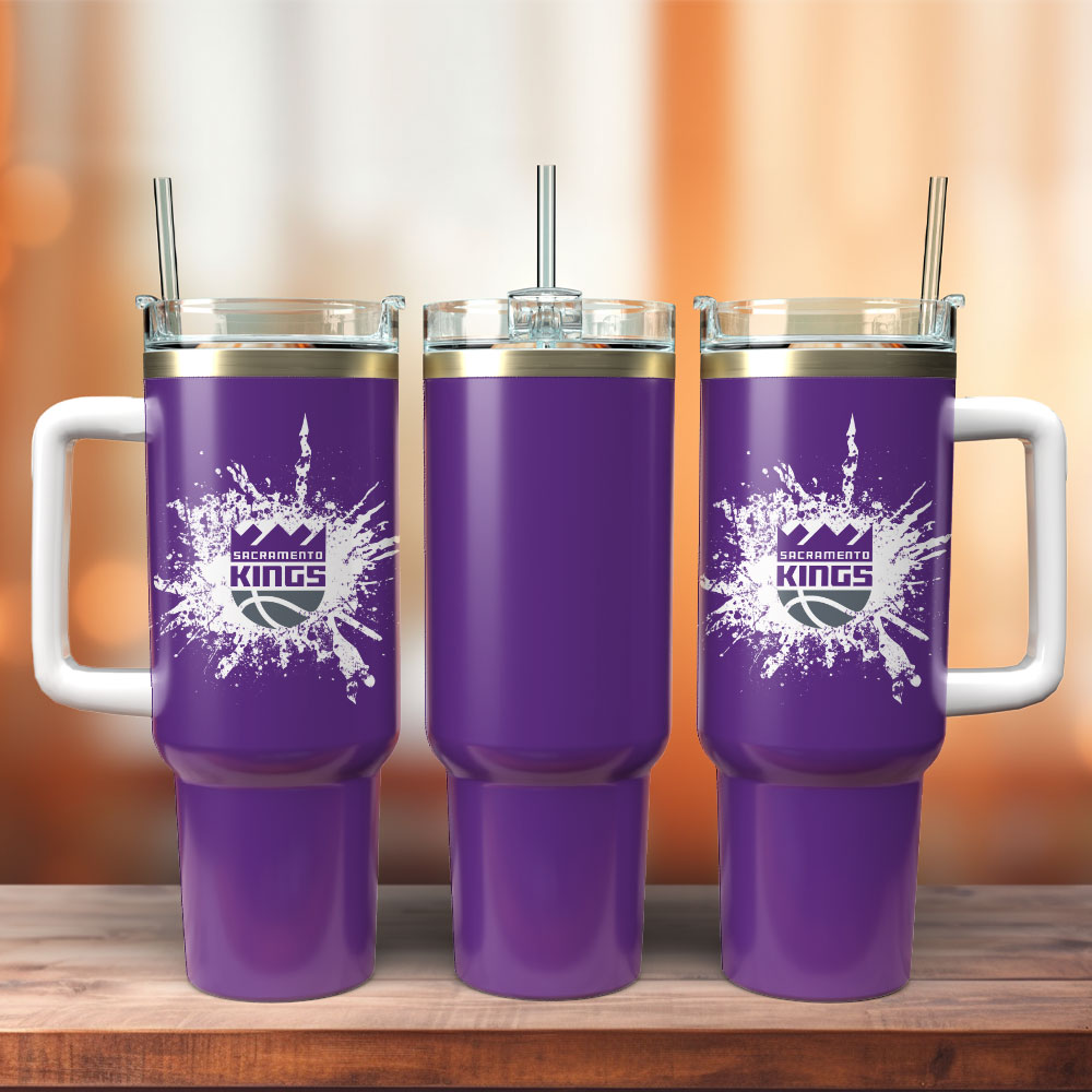 Sacramento Kings Basketball NBA Sport Custom Stanley Quencher 40oz Stainless Steel Tumbler With Handle