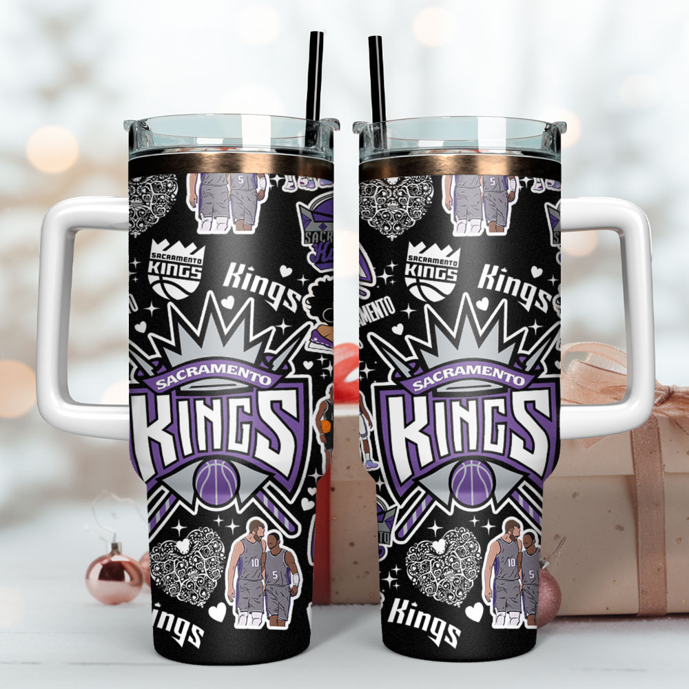 Sacramento Kings NBA Basketball Sport Custom Stanley Quencher 40oz Stainless Steel Tumbler With Handle