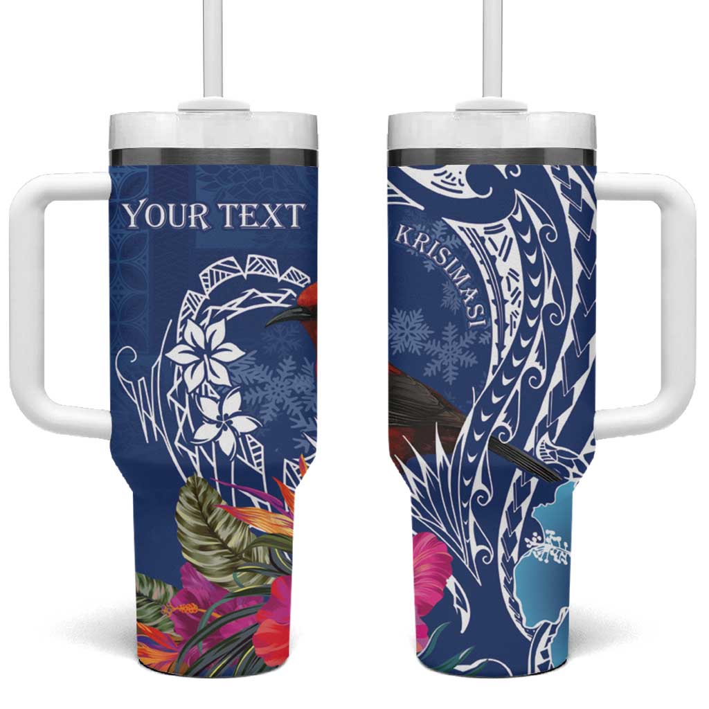 Samoa Christmas Cardinal Honeyeater Mix Siapo Custom Stanley Quencher 40oz Stainless Steel Tumbler With Handle