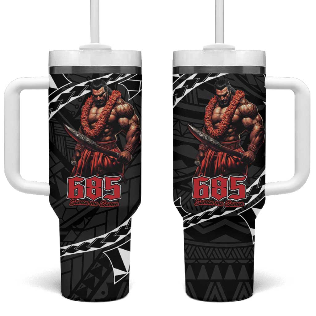 Samoan Pride Polynesian Tribal Warrior 685 Samoa Mo Samoa Custom Stanley Quencher 40oz Stainless Steel Tumbler With Handle