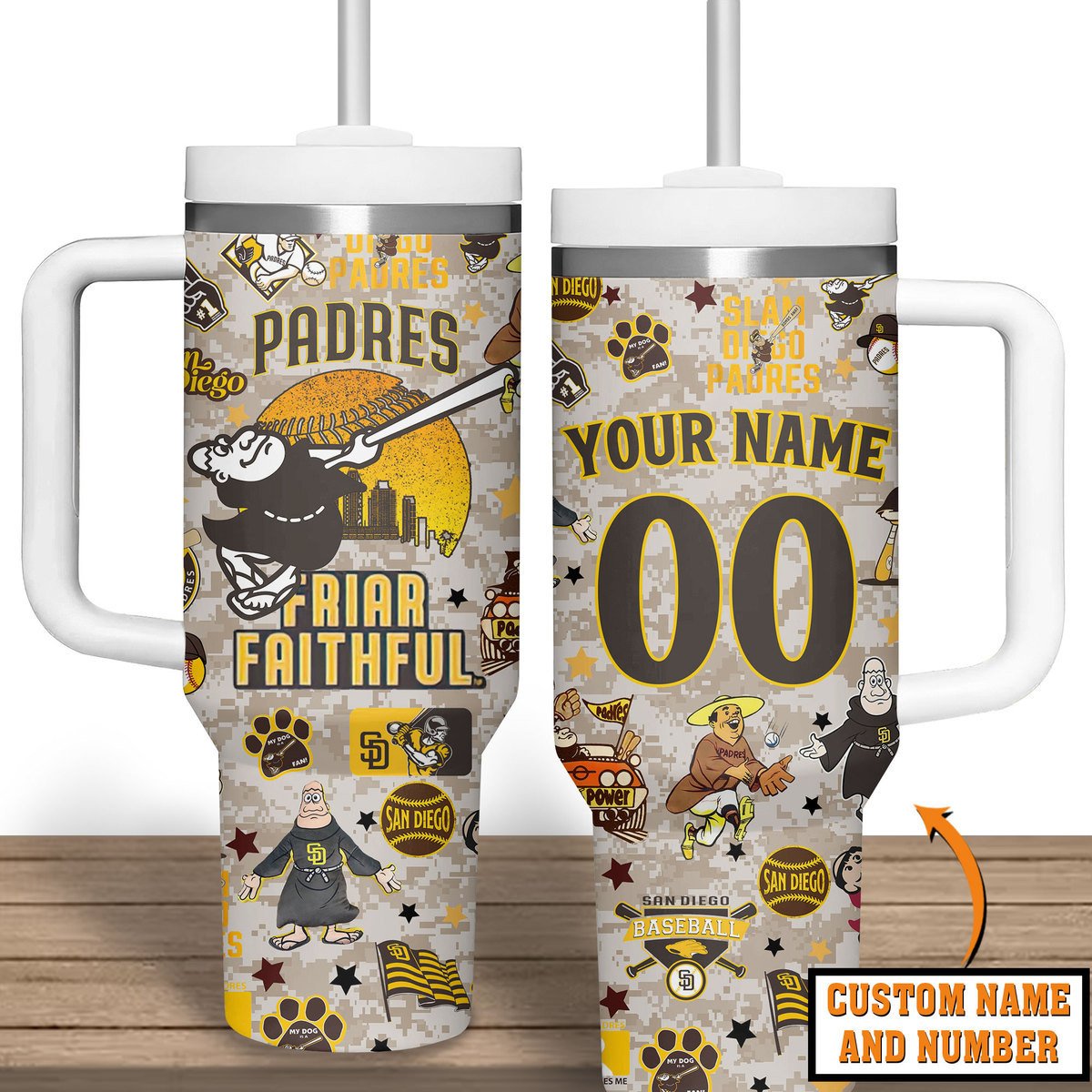 San Diego Padres MLB Custom Stanley Quencher 40oz Stainless Steel Tumbler With Handle