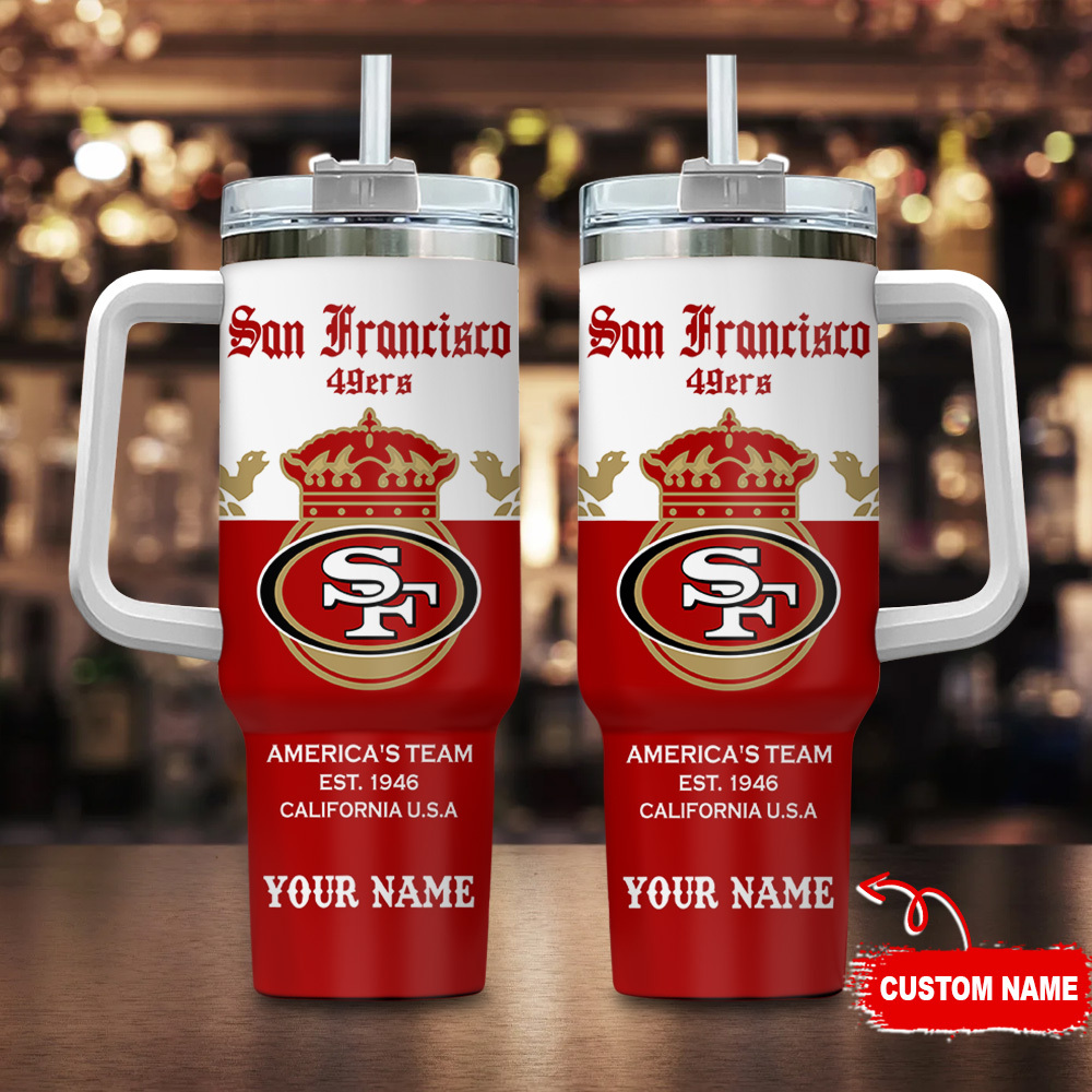 San Francisco 49ers NFL Corona Extra Custom Stanley Quencher 40oz Stainless Steel Tumbler With Handle