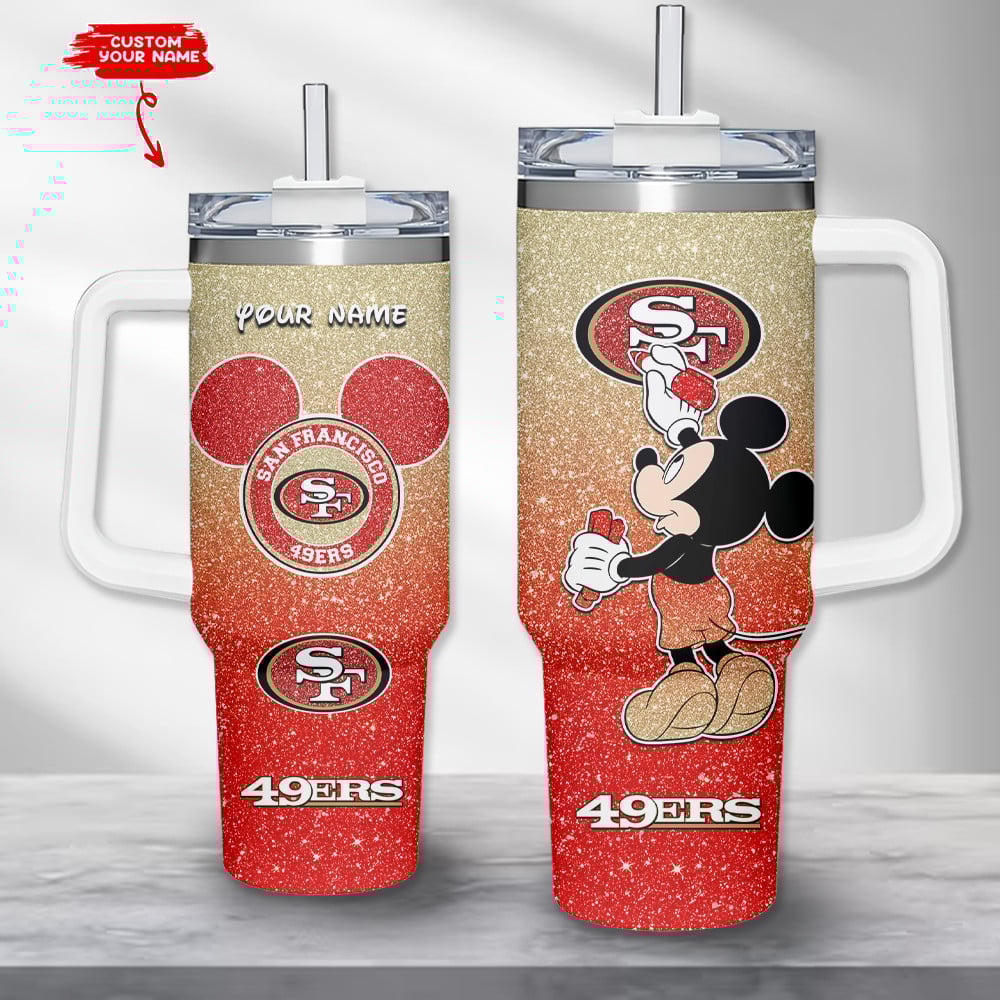 San Francisco 49ers NFL Custom Stanley Quencher 40oz Stainless Steel Tumbler With Handle