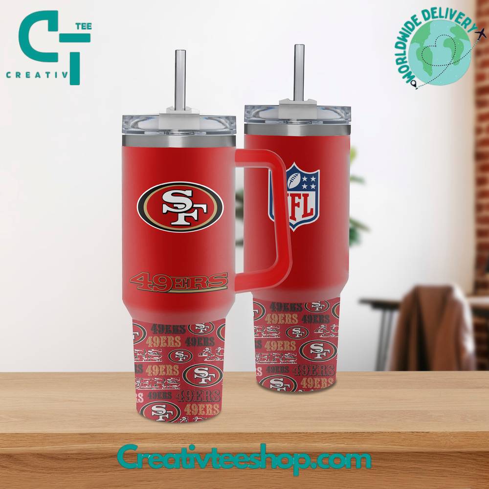 San Francisco 49ers NFL Custom Stanley Quencher 40oz Stainless Steel Tumbler With Handle