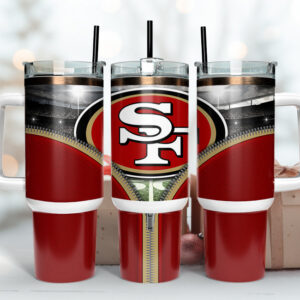 San Francisco 49ers NFL Custom Stanley Quencher 40oz Stainless Steel Tumbler With Handle