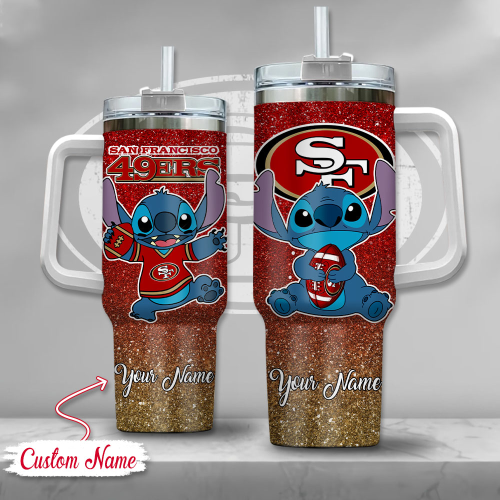 San Francisco 49ers NFL Custom Stanley Quencher 40oz Stainless Steel Tumbler With Handle