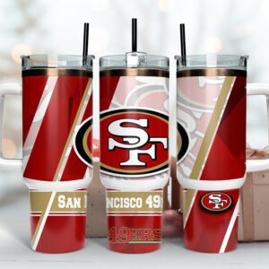 San Francisco 49ers NFL Custom Stanley Quencher 40oz Stainless Steel Tumbler With Handle