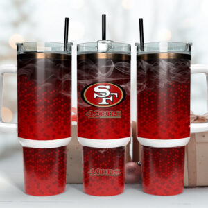San Francisco 49ers NFL Custom Stanley Quencher 40oz Stainless Steel Tumbler With Handle