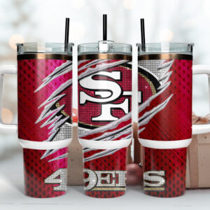 San Francisco 49ers NFL Custom Stanley Quencher 40oz Stainless Steel Tumbler With Handle