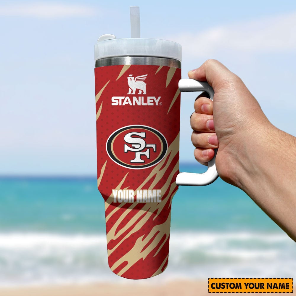 San Francisco 49ers NFL Custom Stanley Quencher 40oz Stainless Steel Tumbler With Handle