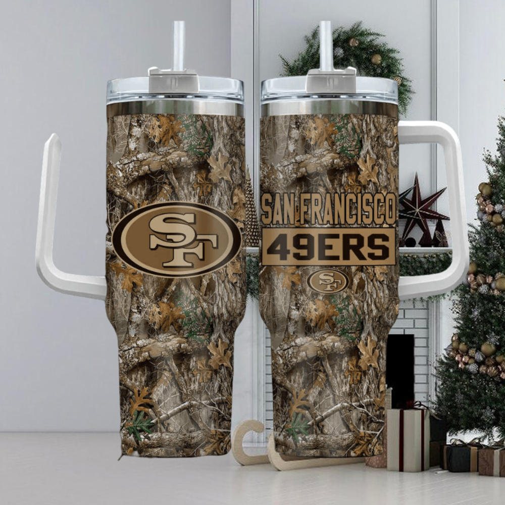 San Francisco 49ers NFL Custom Stanley Quencher 40oz Stainless Steel Tumbler With Handle