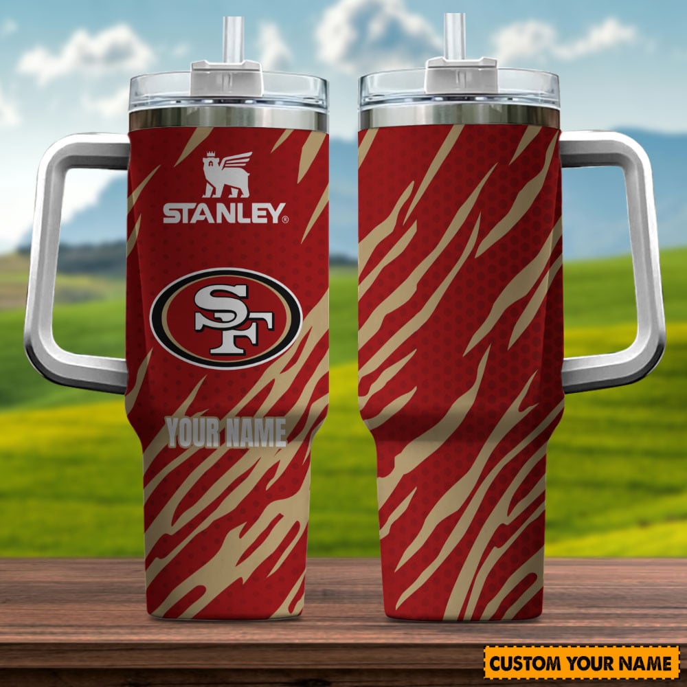 San Francisco 49ers NFL Custom Stanley Quencher 40oz Stainless Steel Tumbler With Handle