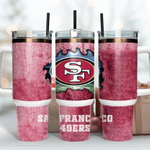 San Francisco 49ers NFL Custom Stanley Quencher 40oz Stainless Steel Tumbler With Handle