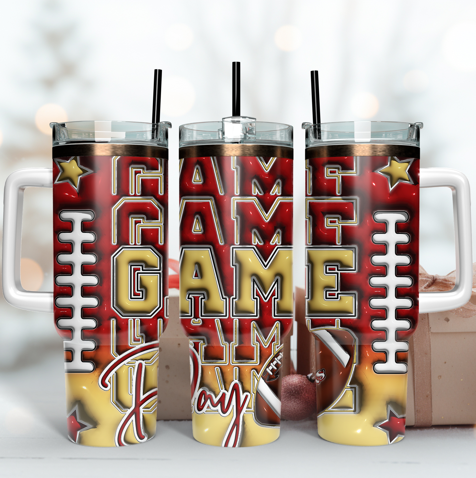 San Francisco 49ers NFL Game Day Custom Stanley Quencher 40oz Stainless Steel Tumbler With Handle
