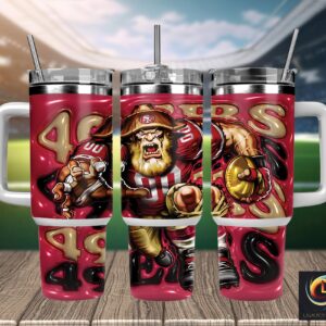 San Francisco 49ers NFL Mascot Custom Stanley Quencher 40oz Stainless Steel Tumbler With Handle