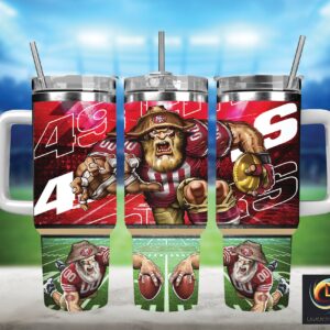 San Francisco 49ers NFL Mascot Custom Stanley Quencher 40oz Stainless Steel Tumbler With Handle