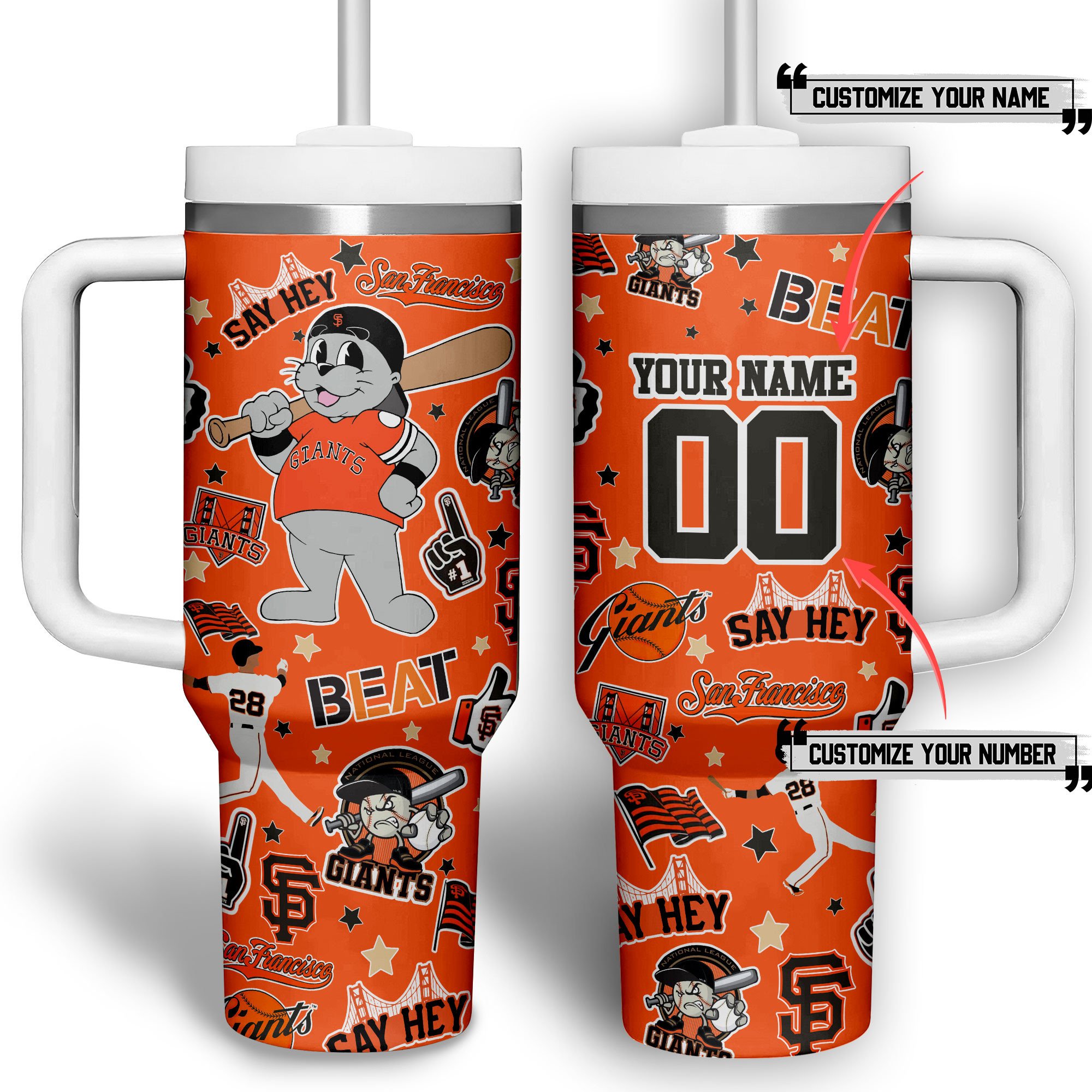 San Francisco Giants MLB Custom Stanley Quencher 40oz Stainless Steel Tumbler With Handle