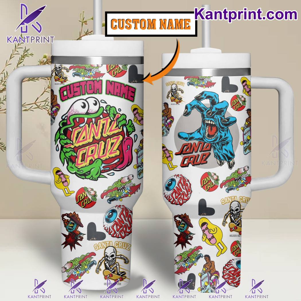 Santa Cruz Cartoon Custom Stanley Quencher 40oz Stainless Steel Tumbler With Handle
