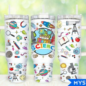 Science Custom Stanley Quencher 40oz Stainless Steel Tumbler With Handle