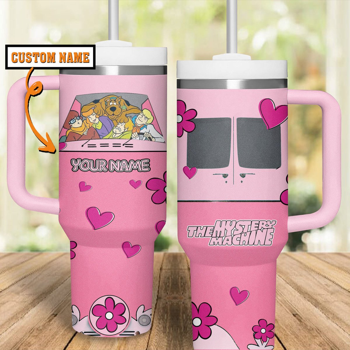 Scooby-Doo Cartoon Custom Stanley Quencher 40oz Stainless Steel Tumbler With Handle