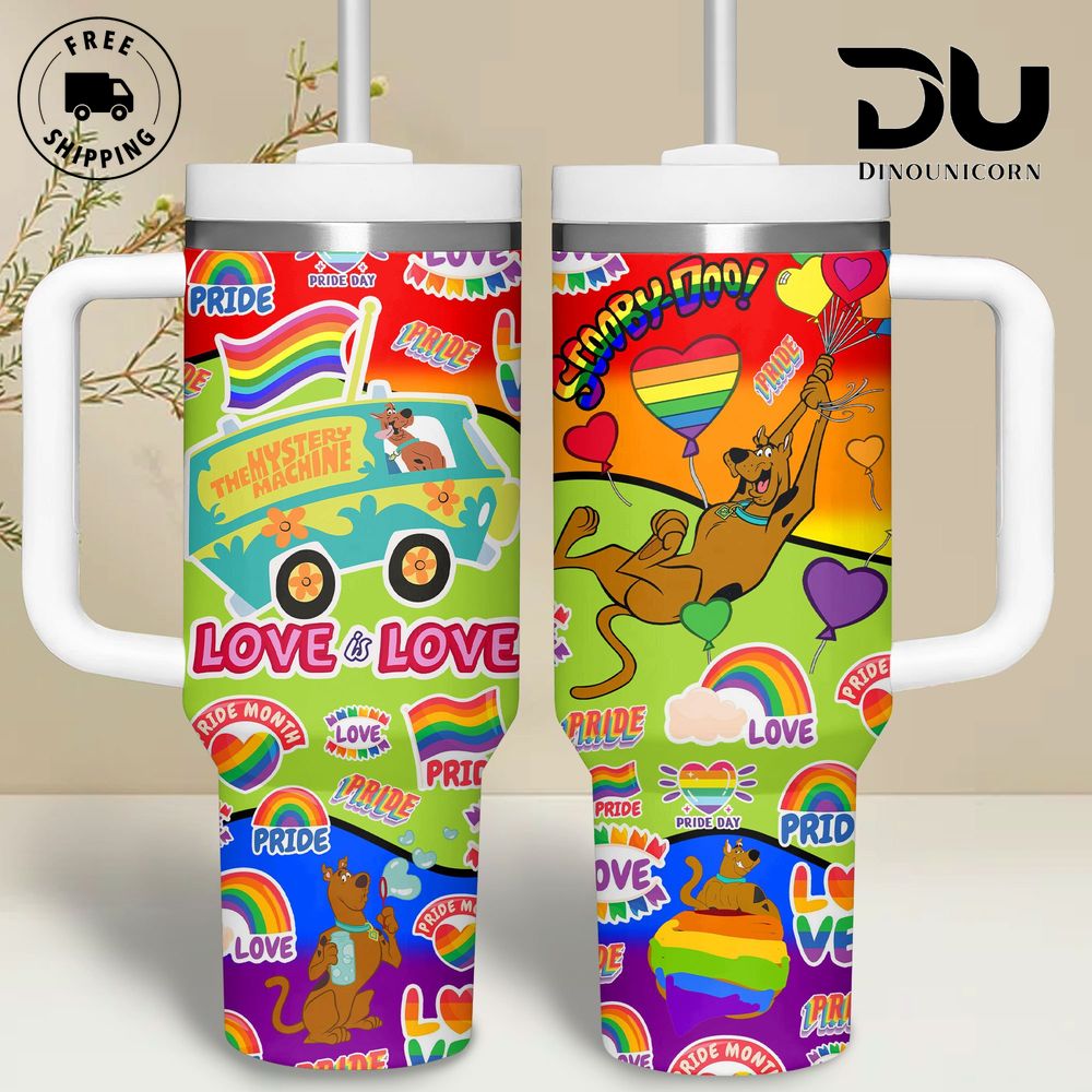 Scooby-Doo Cartoon Custom Stanley Quencher 40oz Stainless Steel Tumbler With Handle