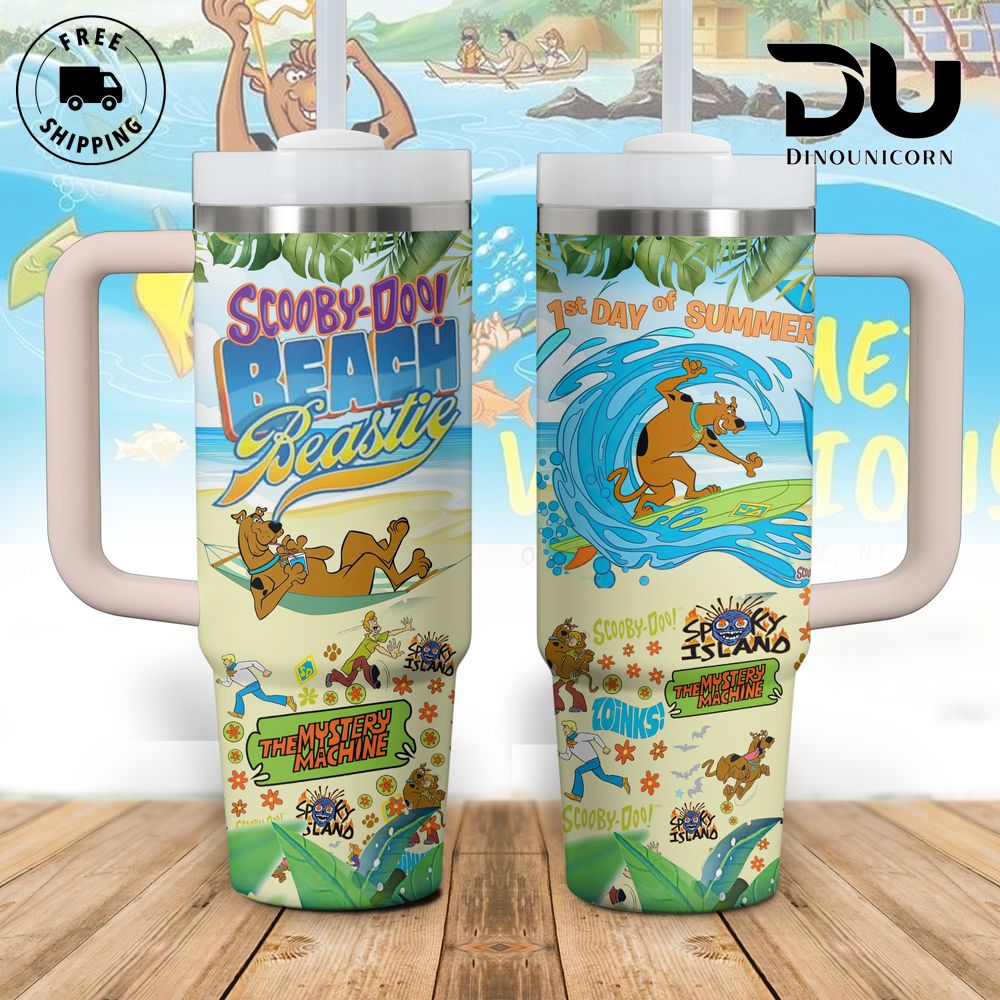 Scooby-Doo Cartoon Custom Stanley Quencher 40oz Stainless Steel Tumbler With Handle