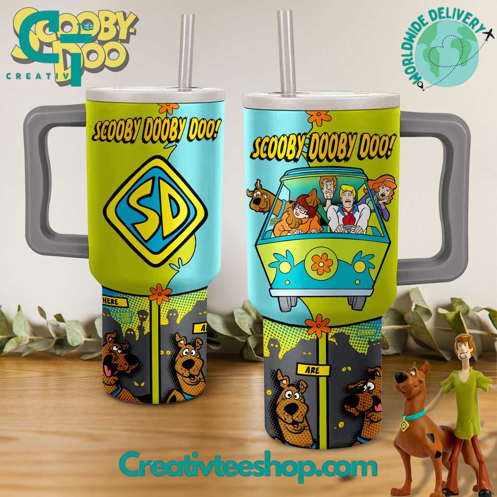 Scooby Doo Cartoon Custom Stanley Quencher 40oz Stainless Steel Tumbler With Handle